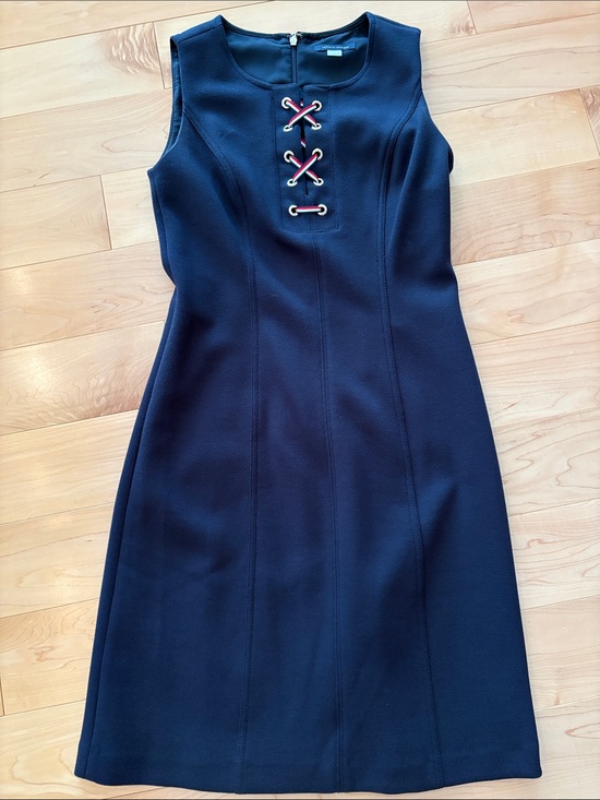 Tommy Hilfiger Dresses & Skirts - Sleeveless Navy Lace-Up Sheath Dress